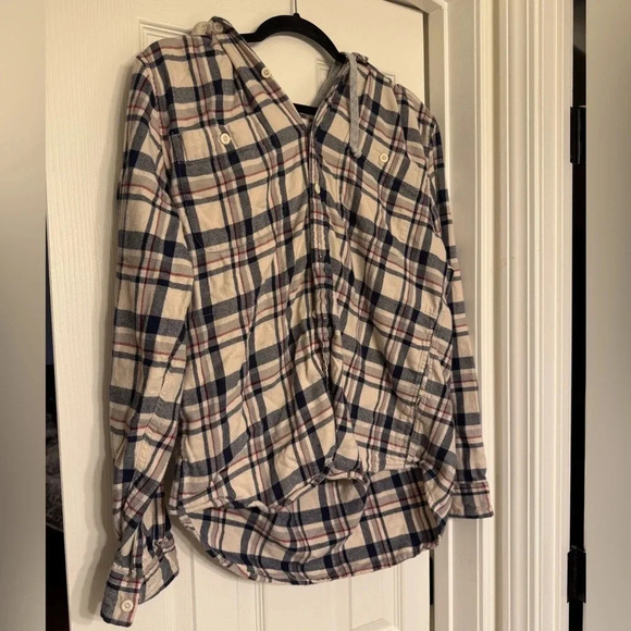 American Eagle flannel hoodie size L - Picture 2 of 6